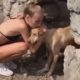Hiking woman finds abandoned dog in the mountains