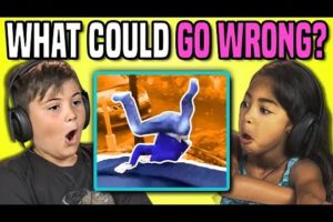 KIDS REACT TO WHAT COULD GO WRONG?! COMPILATION GAME