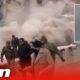 Moment second 7.7 earthquake hits Turkey caught on live tv