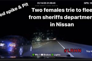 Nissan driver tries to run from sheriffs | Arkansas state puts her in a ditch #pursuit #police