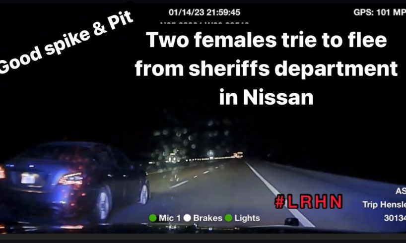 Nissan driver tries to run from sheriffs | Arkansas state puts her in a ditch #pursuit #police