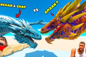 SHINCHAN and CHOP UPGRADED DRAGON Fights AMAAN UNDEFEATED DRAGON in ANIMAL REVOLT BATTLE SIMULATOR