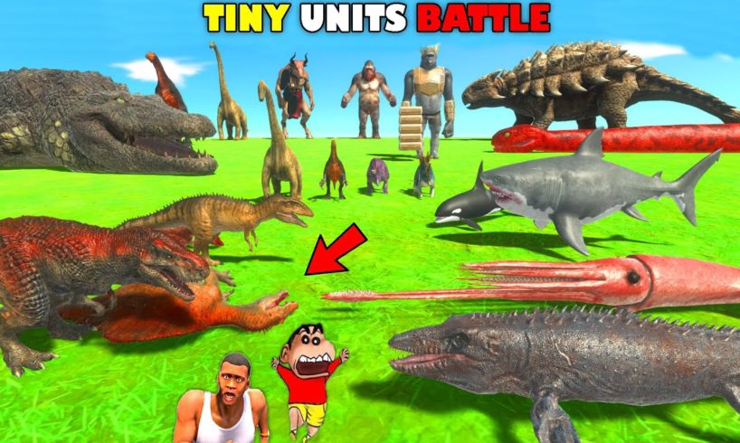 TINY UNITS BATTLE🔥SHINCHAN vs CHOP vs AMAAN-T in Animal Revolt Battle Simulator
