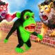 Temple Run Funny Monkey Run Away From Zombie Lions | Giant Bulls vs 3 Zombie Lions Animal Fight