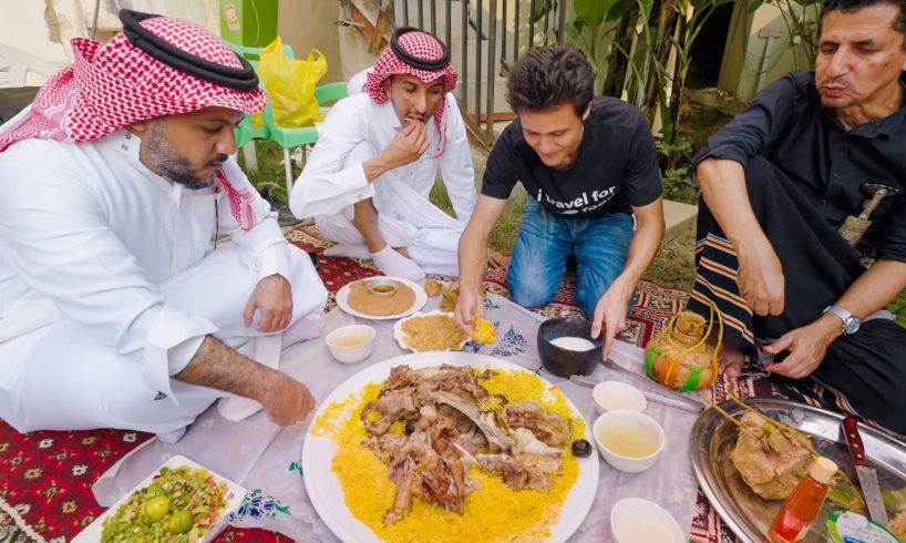 Unseen VILLAGE FOOD in Saudi Arabia!! Whole Goat Haneed in Jazan!!