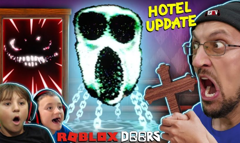 We Beat Roblox Doors Hotel Update by Trapping Ambush with Crucifix! (FGTeeV vs. New Door 100)