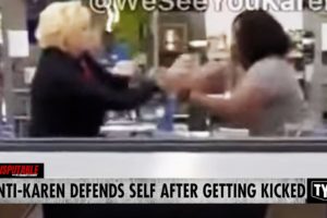 Anti-Karen Fights Back After Being Kicked TWICE