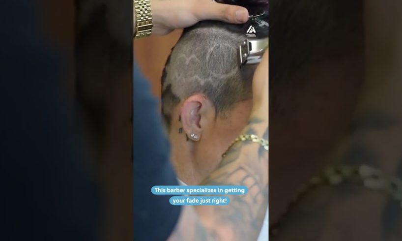Barber Shaves Unique Art Into Hair | People Are Awesome  #shorts
