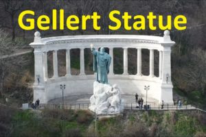 Gellert Statue on Gellert Hill. DRONE - Budapest Hungary - ECTV