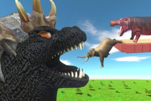 Godzilla vs Spiderman T-Rex - Dinosaurs Fighting in Animal Revolt Battle Simulator