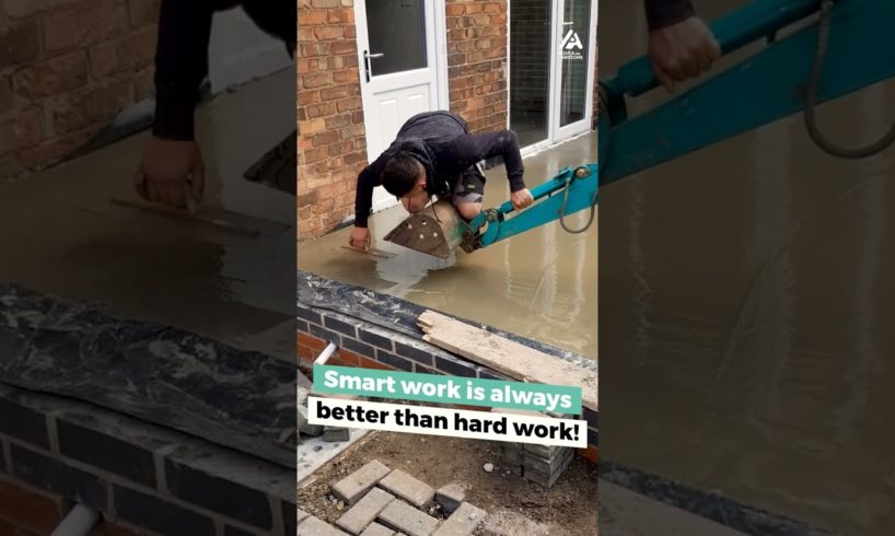 Guy Smooths Cement While Riding On Tractor | People Are Awesome #extremesports #tractor #shorts