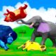 Magical Animals Fights - Elephants Saves Bison, Cow, Buffalo, Bear | 3D Cartoon Animals Videos 2023