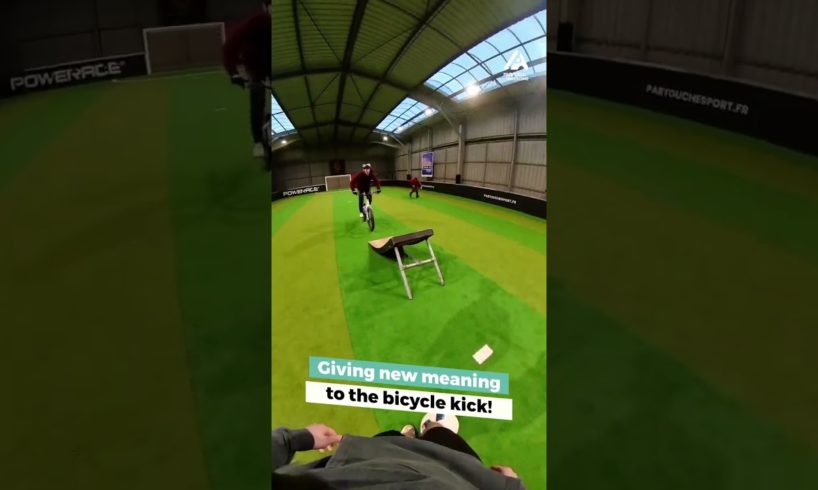 Man Does Flip On Bike While Scoring Football Goal | People Are Awesome #shorts