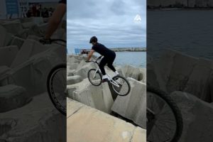 Man Jumps Between Rocks On Mountain Bike | People Are Awesome #biking #shorts
