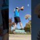 Person Balances On Slackline While Shooting Basketballs | People Are Awesome #slackliner #shorts