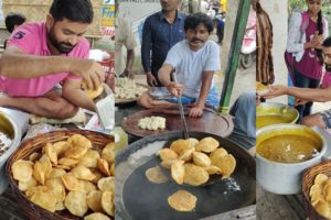 Super Breakfast Item | Hing Kachuri with Hing Dal & Alu Soyabean Curry | Kankinara Street Food