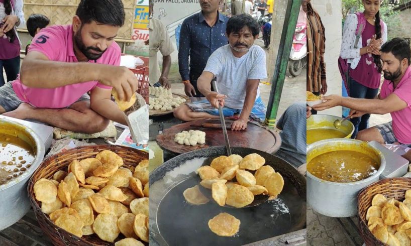 Super Breakfast Item | Hing Kachuri with Hing Dal & Alu Soyabean Curry | Kankinara Street Food