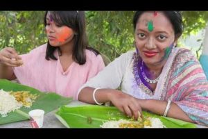 বসন্ত উৎসব এ কৃষ্ণচূড়া গাছের নিচে চড়ুইভাতি | Basmati Rice | Veg Dal | Beguni | Sorse Katla | Chicken