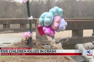 4 children, 1 adult dead after wreck sends car off Batesville, MS bridge into creek