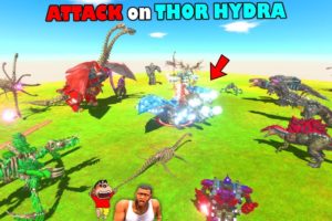 ATTACK on THOR HYDRA in Animal Revolt Battle Simulator | SHINCHAN CHOP FRANKLIN