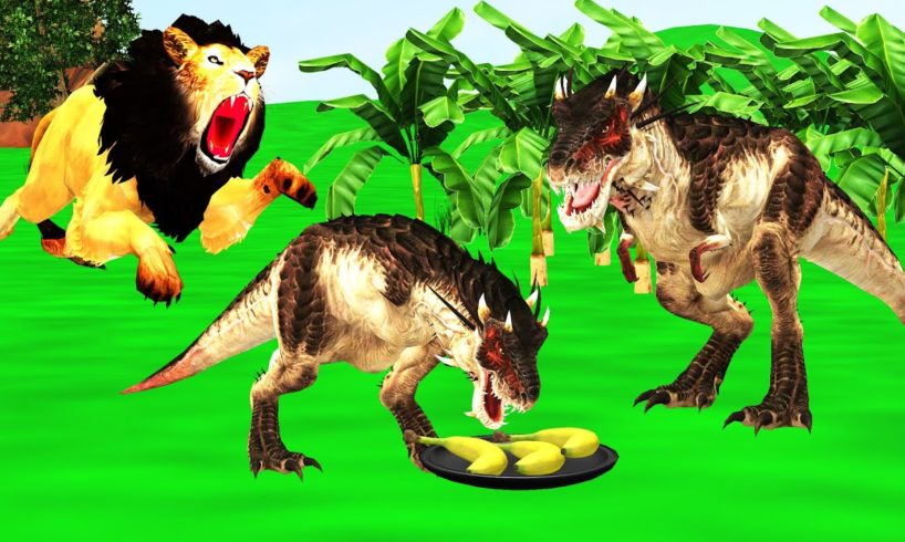 Dinosaur vs Monster Lion Fight for Baby Dinosaur Wild Animal Revolt Battle Videos