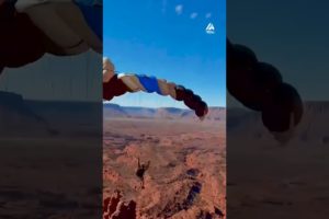 Man Jumps Off Cliff Then Glides Over Desert | People Are Awesome #shorts