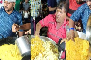 Oriya Man Making Big 100 Eggs - 40 Plates Noodles | Beach Side Popular Street Food