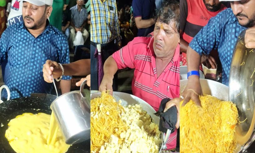 Oriya Man Making Big 100 Eggs - 40 Plates Noodles | Beach Side Popular Street Food