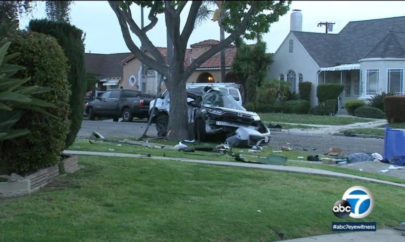 Police chase ends in deadly crash in South Los Angeles