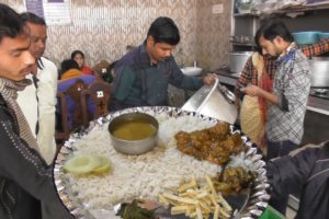 Rice Thali @ 30 rs Plate with Unlimited Veg Curry & Dal - Indian Street Food