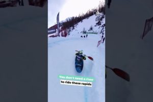 Riding Kayaks Downhill On Snow | People Are Awesome #shorts