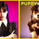 Wednesday Addams Characters but Cute Puppies (Wednesday Art)