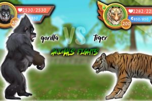 WildCraft: Animals fights #6 🦍 gorilla vs tiger 🐅