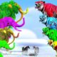 10 Zombie Elephant vs Giants Monster Fights on Snow Mountain Mammoth Saves Cow Animals Revolt Battle