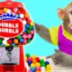 Baby Monkey KiKi playing Rainbow Gumballs Dubble Bubble Candy Dispenser | KUDO ANIMAL KIKI