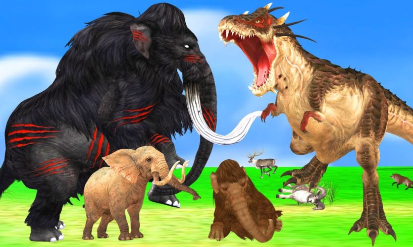 Dinosaur Vs Black Mammoth Fight Wild Animal Revolt Battle Video Animal Fights