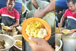 The Man is One & Only | Selling Masala Upma | 25 Rs/ Plate ( Best Oriya Chaat )