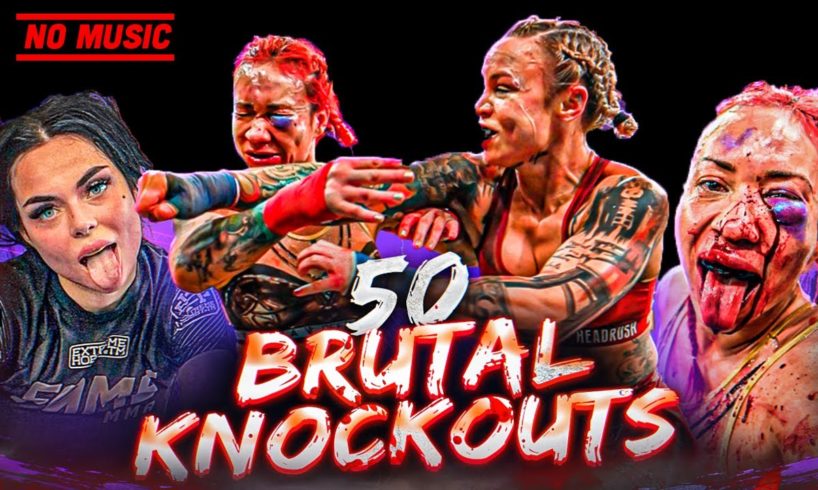Top 50 Most Brutal Women's Knockouts | MMA, Kickboxing, Boxing