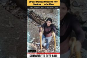 Women rescues two snakes 🐍🐍 || animal rescue #shorts #viral #youtubeshort #treanding