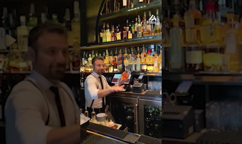 Bartender Flips Glass Without Spilling Drink | People Are Awesome #shorts
