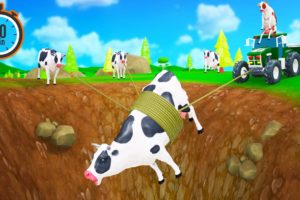 Farm Animals Rescue Compilation - Funny Cows Videos Compilation 3D Cartoons | Country Animals Videos