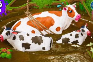 Farm Animals Rescue Videos Compilations | Cow Rescue | Animals Farm Diorama 3D Cartoons