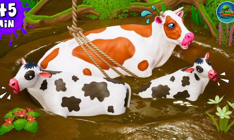 Farm Animals Rescue Videos Compilations | Cow Rescue | Animals Farm Diorama 3D Cartoons