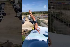 Guy Slides on Water Slide While Doing Handstand | People Are Awesome #shorts