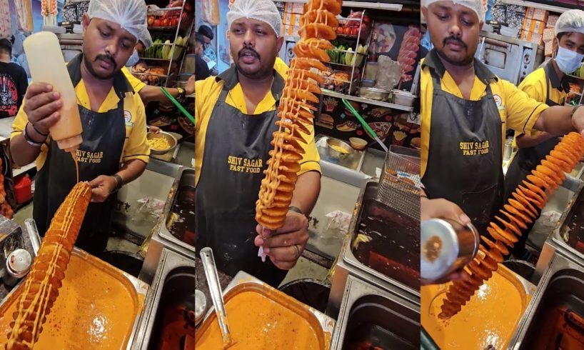 Jumbo Potato Twisto | Crunchy Alu Fry 150 Rs/ | Mumbai Street Food