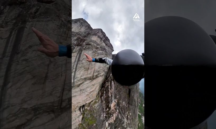 Person BASE Jumps Off Cliff in Norway | People Are Awesome #shorts