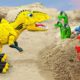 T-Rex dinosaur rescues 3 head dragon in the mud | Animal for kids | ToyTV khủng long đồ chơi