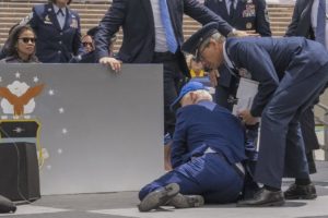 VIDEO: President Biden falls on stage while giving out diplomas at U.S. Air Force Academy graduation