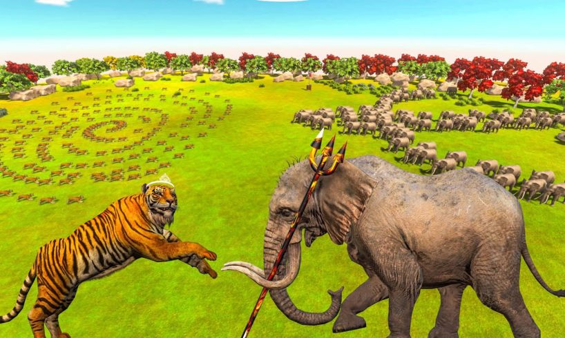 Zombie Tigers vs Woolly Mammoth Elephant Giant Animal Fights Videos