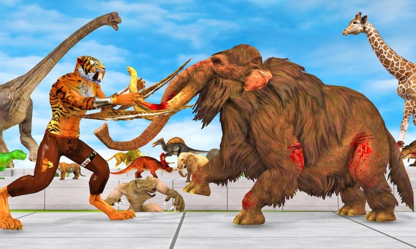 Death Run Who Will Win the Fight Saber Tooth Vs Zombie Mammoth Cow  Animal Revolt Battle Simulator